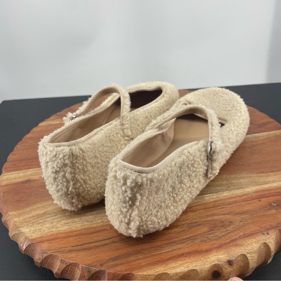 Steve Madden Vinetta Faux Shearling Natural Mary Jane Sz 9 beige - Picture 3 of 8